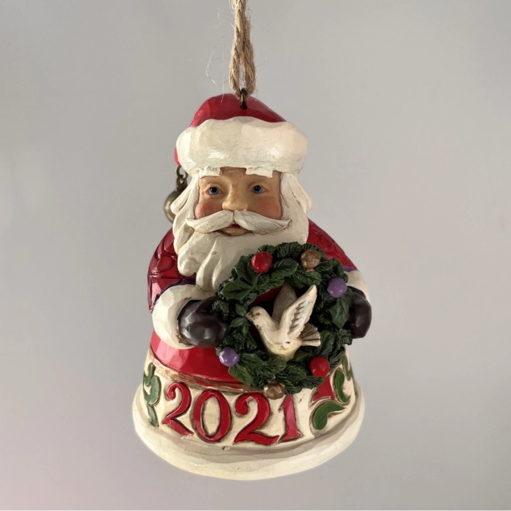 Jim Shore Santa Hanging‎ Ornament  Heartwood Creek Enesco 6009694Q Wreath 2021